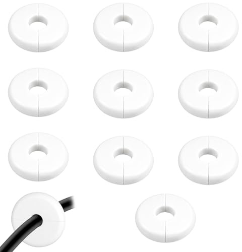 10 Pack Cable Wall Grommet – Wall Hole Cover Cable Entry Cover, Flexible Conduit for Home Office and Television Equipment