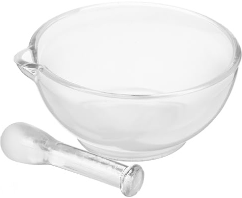 POPETPOP Juego de Cuenco y Mortero de Vidrio Compacto Base Antideslizante 7.00X6.45X2.95In para Profesionales y Cocina