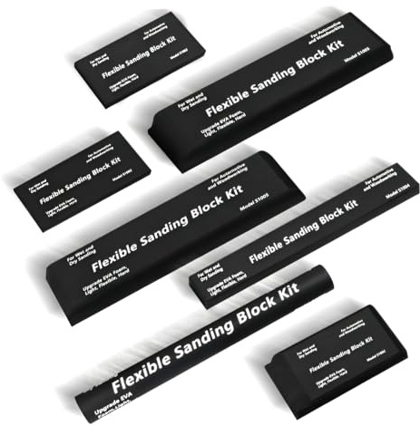Sanding Block, Sanding Blocks Auto Body, 7 Pack Black High-density Eva Blocks - Waterproof, Non-slip For Dry & Wet Block, Auto Body, High Density EVA, Water