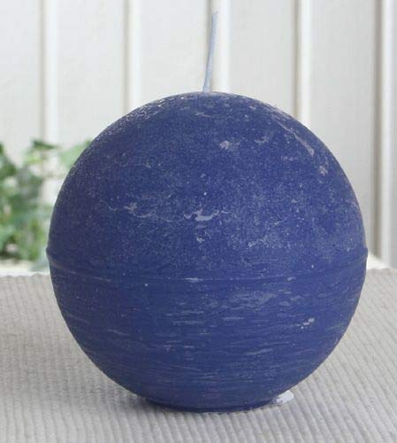 Rustik-Kugelkerze, 10 cm Ø, blau