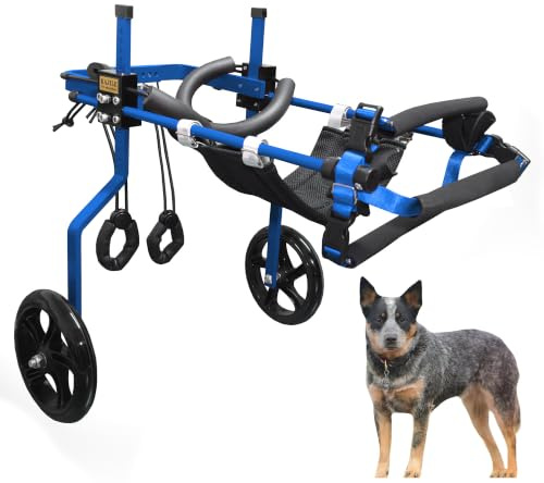 KAJILE Einstellbare Hunde-Rollstuhl,Hinterbein-Rehabilitation,Blau,L-1 | Einfache montage,reha-training für hunde mit schwachen hinterbeinen,hinterbeinstütze,mobilitätshilfe,aluminiumlegierung