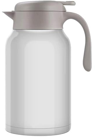 Luvan Thermos 2,0 L, termisk karaff i rostfritt stål, kall varm retention 24 timmar (vit)
