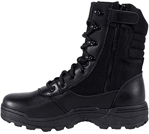 RIELD Men's Military Tactical Work Boots Side Zipper Jungle Army Combat Boots,Black,9.5 M US