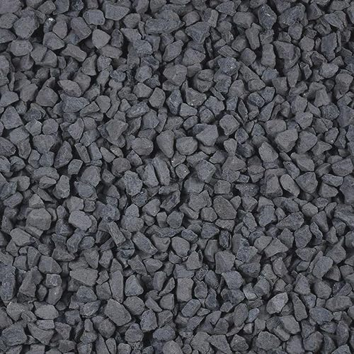 Kieselsteine Garten Zierkies Basalt 8-11 mm 25 kg Anthrazit Aquarium Kies Basaltsplitt Weg Steinteppich Zierstein Splitt