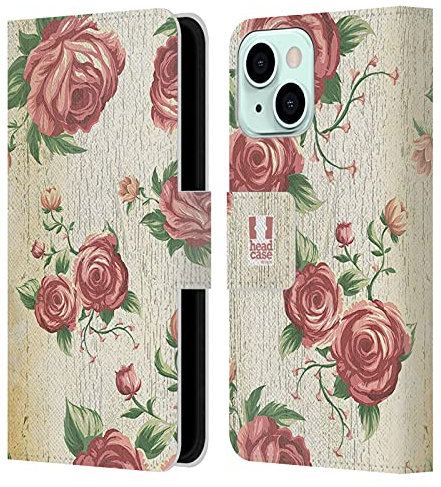 Head Case Designs Rose Charm Campagnolo Custodia Portafoglio in Pelle Compatibile con Apple iPhone 13 Mini