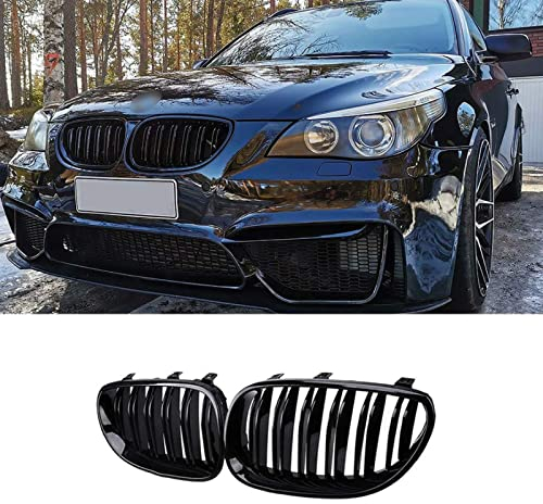 Paire de grilles de calandre avant pour E60 E61 M5 Série 5 2004-2009 Noir brillant