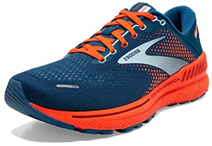 Brooks Herren Adrenaline GTS 22 Stützender Laufschuh, Blau/Hellblau/Orange, 46 EU