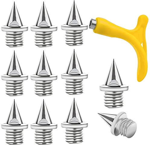 SAVITA 120 st 6mm Rostfria Spetsar med 1 St Spiknyckel, Cross Country Spikes Pyramid Spikar för Banskor Sportskor Jogginglöpning (Silver)