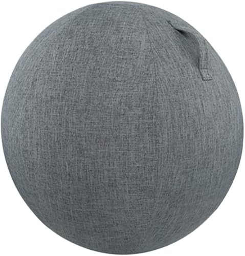 VBVARV 55/65/75cm Yoga Ball Abdeckung,Gymnastikball Bezug für Sitzball Fitnessball,Faltbar Sitzbälle Stoff Bezug - für Fitnessball Pilates Yogaball/Büroball Balance Ball,Grau,75cm