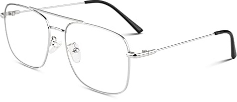 LINVO Fake Glasses Non-Prescription Clear Lens Metal Frame Fashion Eyewear for Women Men