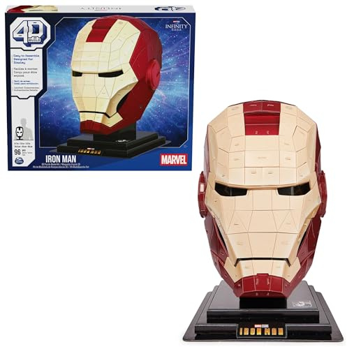 PUZZLES 4D - CASCO IRON MAN - Puzzle Marvel 3D - Iron Man Juguete - Rompecabezas 3D Juego Construcción - Puzzles para Adultos y Niños - 6069819 - Juguetes Niños 12 Años +