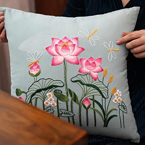 Kit de housses de coussin à broder au point de croix pour débutants, sans A