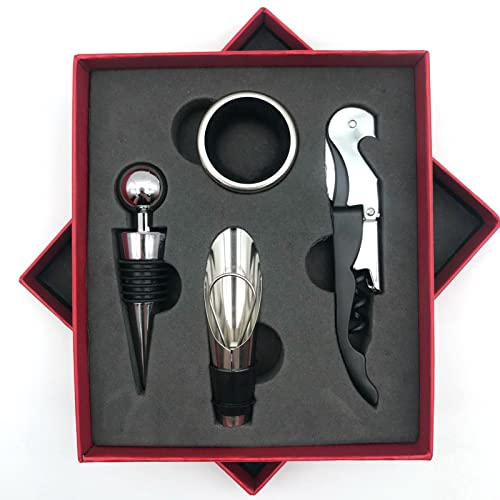 Décapsuleur de vin, ensemble décapsuleur de vin Kit tire-bouchon ensemble tire-bouchon avec étui en bois pour anniversaires mariages, Home Bar Restaurant
