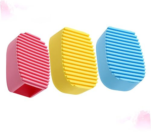 FRCOLOR Brosse à Laver Les Vêtements En Silicone Couleur Bonbon, Lot De 3 Mini Planches à Laver à Main, Tailles Compactes, Brosses à Récurer Efficaces, Usage Polyvalent Pour Vêtements Et Textiles