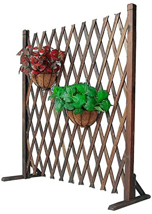 Cancello di sicurezza per porta barriera - Recinzione da giardino - Recinzione da giardino retrattile per esterni, Recinzione ad arco divisoria plug-in, Struttura per arrampicarsi su piante in legno,