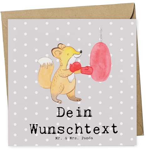 Mr. & Mrs. Panda Personalisierte Deluxe Karte Fuchs Boxen - Geschenke, Grußkarten Personalisiert, Hochzeitskarte, Geburtstagskarte, Boxtraining, Glückwunschkarte, Geschenk, Grußkarte Selbst Gestalten
