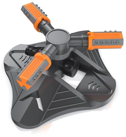 Brandson - Rasensprenger 3/4 Zoll - 360 Grad Kreisregner - Garten Sprinkler - Rotierender Wasser Sprinkler - Große Flächen - mit Schnellkupplung, für Bewässerungsanlagen, Rasensprinkler
