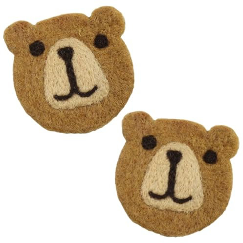 2 pezzi sottobicchieri, sottobicchieri in feltro rotondi sottobicchiere in feltro sottobicchiere di lana (Taglia uniforme marrone)