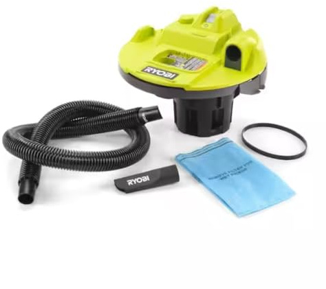RYOBI One+ Aspirateur Sec/Humide sans Fil 18 V 18 V, Outil Uniquement avec Tuyau et suceur Plat