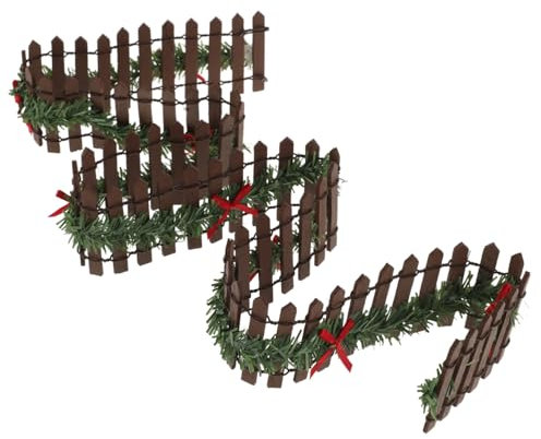 Abaodam Recinzione in Miniatura per Giardino Paesaggio Micro Piccola Recinzione in Legno per Decorazione di Natale Accessorio per Abbellimento del Paesaggio