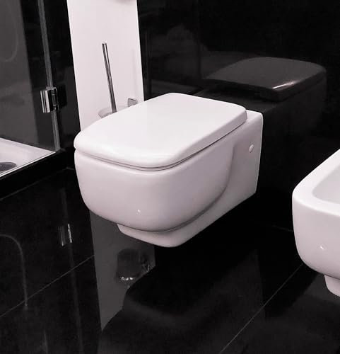 Hänge WC weiß eckig + WC Sitz/Deckel mit Soft Close + Fischer Befestigung