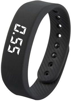 Digital Pedometer Watch - Non-Bluetooth Step Counter, Fitness Tracker with Silent Vibrating Alarm Clock, Waterproof LED Watch for Men & Women, No Smartphone Required