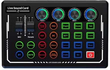 Jrifedptry V88 Audio Mixer USB Scheda audio esterna Cuffia Microfono Live Broadcast Scheda audio per telefono cellulare Computer Nero