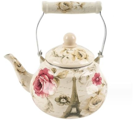 LeGDOr Wasserkocher für den Herd, Teekessel, Wasserkocher, Kaffee-/Teekanne, Wasserkessel, Wasserkocher, Teekessel für den Herd, Keramik-Teekessel, Porzellan-Teekessel, Teekanne für Gasherd (A 2L)