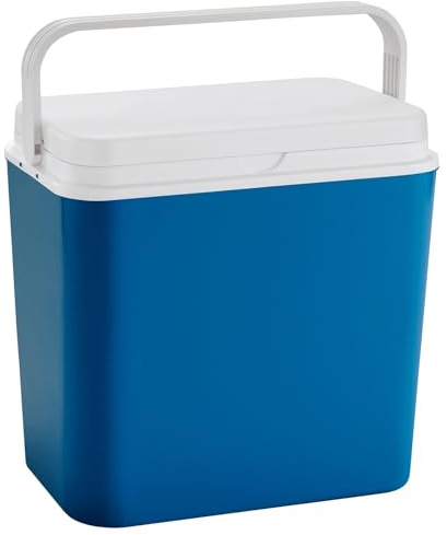 Harbour Housewares 24L Kühlbox - Blau - 1x Groß Isoliert Camping Draußen Picknick Tragbar Reisen Auto EIS Essen Getränke Kühler Gefrierschrank Kühlschrank Lagerung Kiste