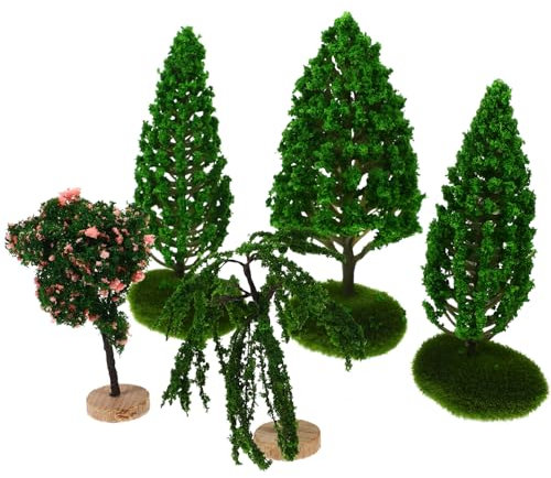 PHENOFICE 5stücke Miniatur Garten Baum Figurine Für Dioramen Dekoration Schreibtisch Landschaftszubehör Realistische Miniaturpflanze Leichte Tischdekoration