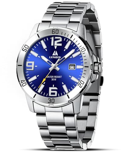 LN LENQIN Orologi da uomo Orologio analogico al quarzo con data impermeabile