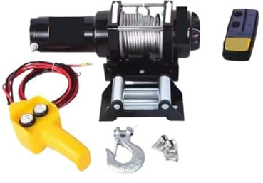 12v4000 lbs elektrische Seilwinde aus synthetischem Seil. Kompatibel for Abschleppen von tragbaren Winden for PKW-Anhänger im Gelände mit drahtloser Steuerung