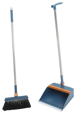 TOPPERFUN 1 Set Cleaning Broom and Dustpan Compact and Sturdy Household Cleaning Tools for Home Dorm Office and Garage Versatile Broom for