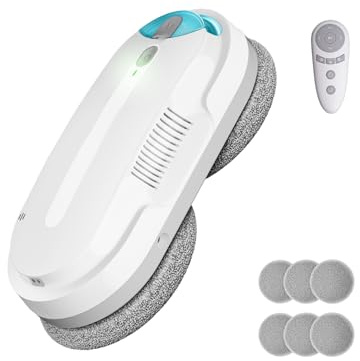 HIXZAP Robot per la pulizia delle finestre con getto d'acqua bidirezionale a ultrasuoni e serbatoio dell'acqua da 85 ml, robot per finestre con forte aspirazione e sensore di pressione dell'aria per