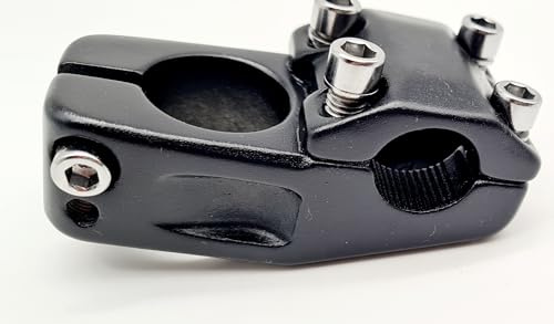 Aluminium BMX-Vorbau 40mm 22,2 mm/28,6 mm Klemmung, für Freestyle/Dirtjump Bikes Schwarz/Silber (Schwarz)
