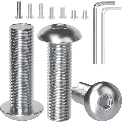 YOOPIN 30 Stück M6 x 20mm Linsenkopfschrauben Innensechskant | Flachkopfschrauben M6 Edelstahl Schrauben, 304 Edelstahl Rundkopfschrauben mit Innensechskantschlüsseln für Möbeleinbau