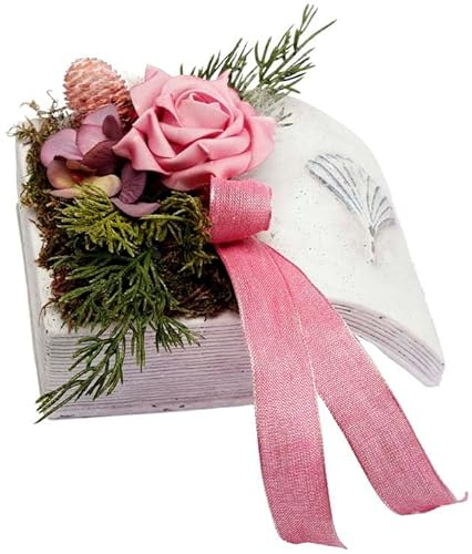 Keramikbuch mit Foamrose antikrosa CreaFlor Home