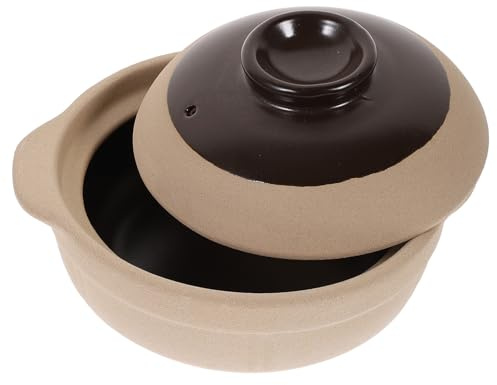HIAKDOFT Cazuela De Barro Sin Esmaltar 750ml Persona, Olla Tradicional Resistente Al Fuego Abierto, Alta Temperatura, Olla Multifuncional Para Guisar y Cocinar Cocina Doméstica