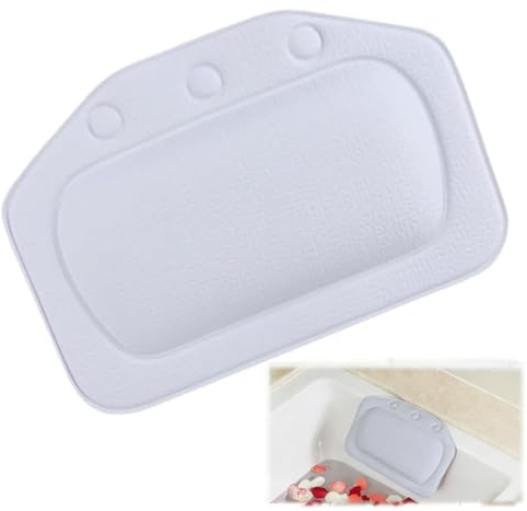 Bath Pillow With 3 Strong Suction Cups, Soft Waterproof Bathroom Pillow for Tub, Relaxing Bathtub Pillow for Neck and Back Support Modern Minimalist Design Durable Bath Accessories