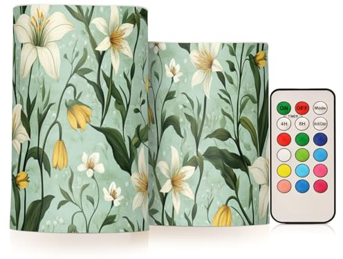 KLL Fleurs de lys rétro vertes décoratives à piles, lumières électroniques sans feu avec minuteur pour Halloween, Halloween, fonctionne à piles