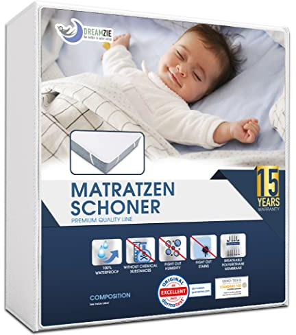 Matratzenschoner 80x160 cm Wasserdicht Made in EU und Oeko-TEX Zertifiziert von Dreamzie - Atmungsaktive Matratzenauflage