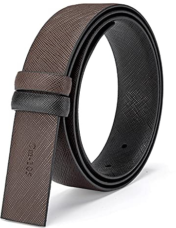 Vatee's Männer & Frauen Reversible Echtleder Ersatz Gürtel Ohne Schnalle | 38mm/34mm/29mm Breit, Echtledergurt, Klassischer Stil, Verstellbarer Gürtel