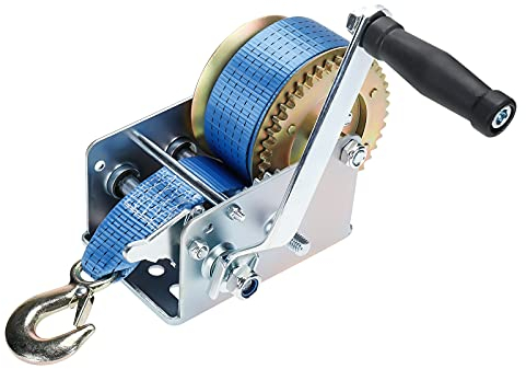 BOOMSTART Handwinde Seilwinde Blau 10m 1130 KG 2500LBS Bergungswinde Bootswinde Polyester Seilzug