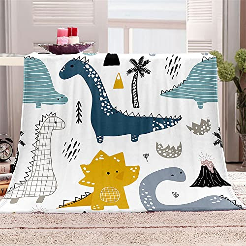 FANSU Plaid Couverture Polaire Flanelle, 3D Hiver Chaude Douce Moelleuse Microfibre Couverture de Lit Couvre-lit Jeté de Canapé, Convient Adulte et Enfant (100x150cm,Dinosaure)