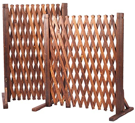 2 Pack Utbyggbart Träträdgårdsstaket - Träport För Husdjur, Infällbar Trästaketport, Tillfällig Bärbar Hundstängselpanel, För Dekorativ Trädgårdsuteplats (Size : 180 * 120cm)