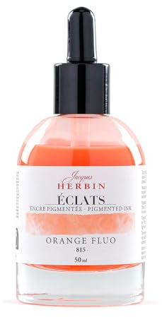 Jacques Herbin 16815TAMZ - Inchiostro belle arti Aquarelle Eclats- Arancione Fluo 50ml