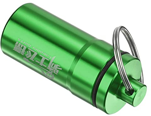 PATIKIL Dart Zubehör Aufbewahrungsbox, Aluminium Dart Soft Tips Aufbewahrungsbox mit Schlüsselring für Dart Flight Protectors, O-Ringe, Grün