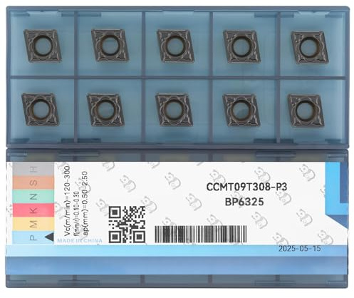 CDBP CNC Carbide Inserts CCMT32.52 Ccmt09t308-MD for Metal Cutting Steel, Semi-Finishing chipbreaker for Turning Cutter, 10 PCS.