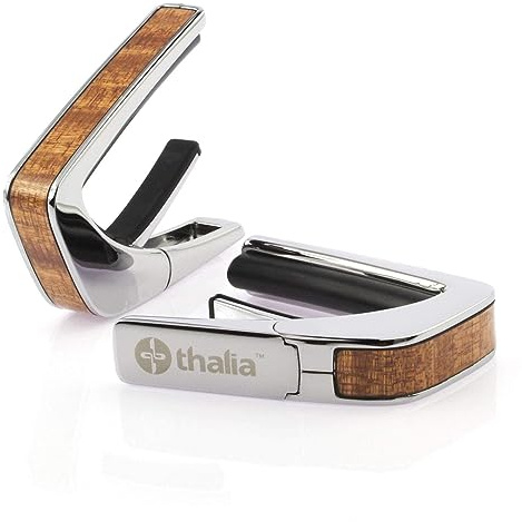 Thalia Exotic Wood Series Kapodaster mit Chrom-Finish und Sapeli Einlagen