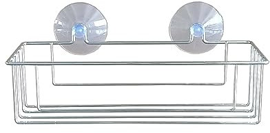 Douceur d'Intérieur, Duschkorb mit Saugnäpfen, kabelgebunden, Basic Chrom, Metall